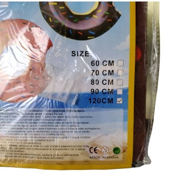 NEW XL 47" Chocolate Donut Swim Ring Pool Float 120cm - Picture 2 of 4